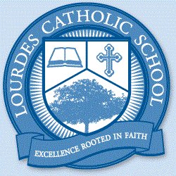 Lourdes Catholic School seal.