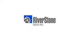 Logo of RiverStone Group Inc., featuring a stylized "R" and "S" in blue and gray, representing the company's branding and focus on aggregate and construction materials.